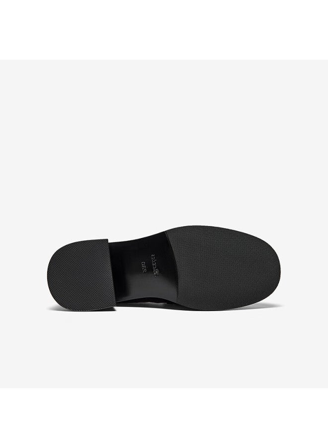 Bata Women's Loafers 2025 Autumn Sheepskin British Style Slip-on Shoes 63051ca5 Black Size 38 - Image 5