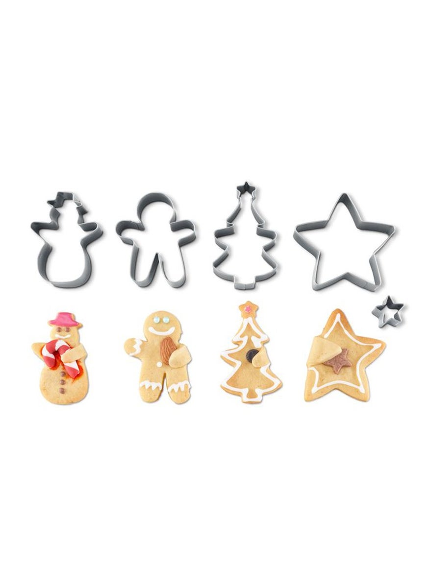 Tchibo 4 Pcs Hugging Cookie Cutter Set, Silver  - Image 2