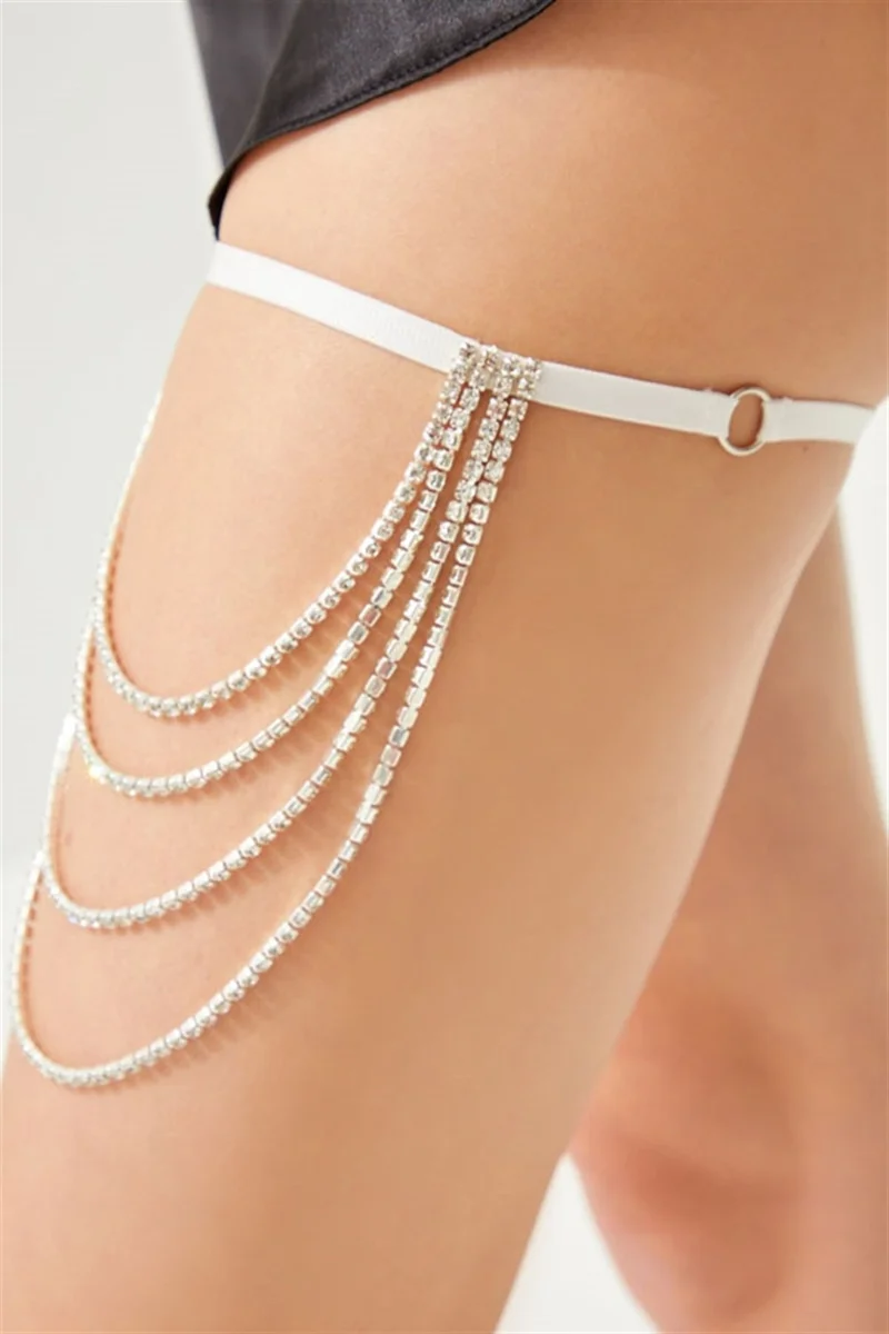 كوتن هيل White Stone Detailed Adjustable Women's Leg Accessory