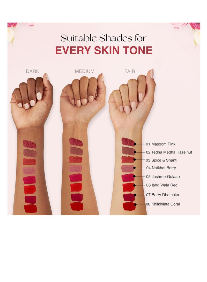 Nourish Mantra’s Masoom Pink Lipstick  3.5ml Creamy Matte Liquid Lipstick with SPF Water Proof Smudge Proof Transfer Proof Long Lasting Suits All Skin Tones - Image 4