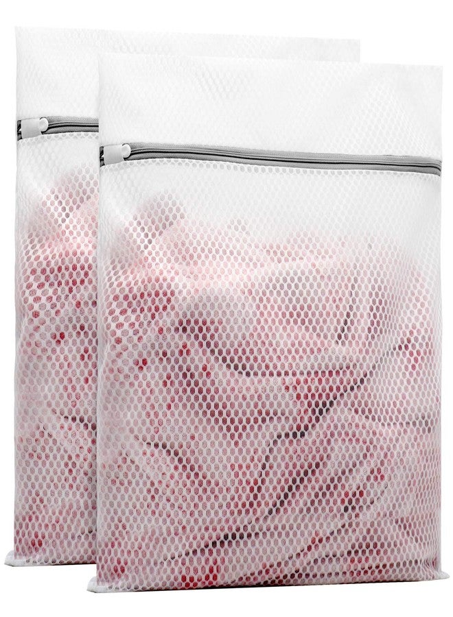 Becharaji 2Pcs Durable Honeycomb Mesh Laundry Bags for Delicates,Travel Organization Bag for Jeans,Bath Towels, 24 x 24 Inches (2, XX-Large) - Image 1