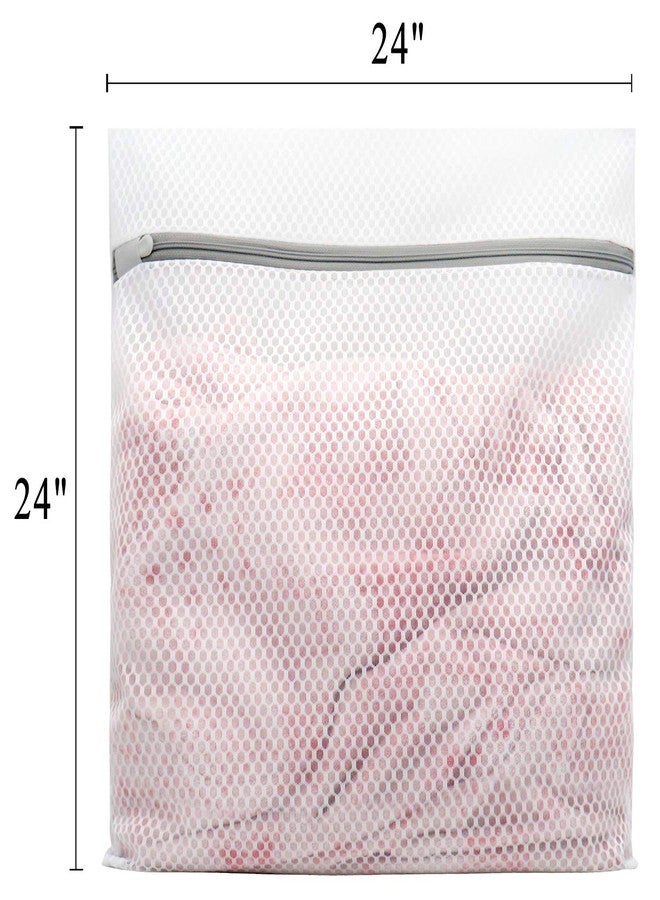 Becharaji 2Pcs Durable Honeycomb Mesh Laundry Bags for Delicates,Travel Organization Bag for Jeans,Bath Towels, 24 x 24 Inches (2, XX-Large) - Image 5