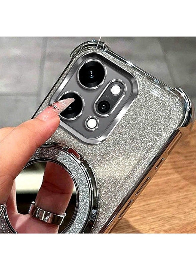 Magnetic Glitter Case for Oppo Reno 14 Pro 5G ，Bling Camera Lens Protector，Sparkly Stand，Makeup Mirror，Support Wireless Charging， Luxury Gradient Shockproof Oppo Reno 14 Pro Cover - Image 4