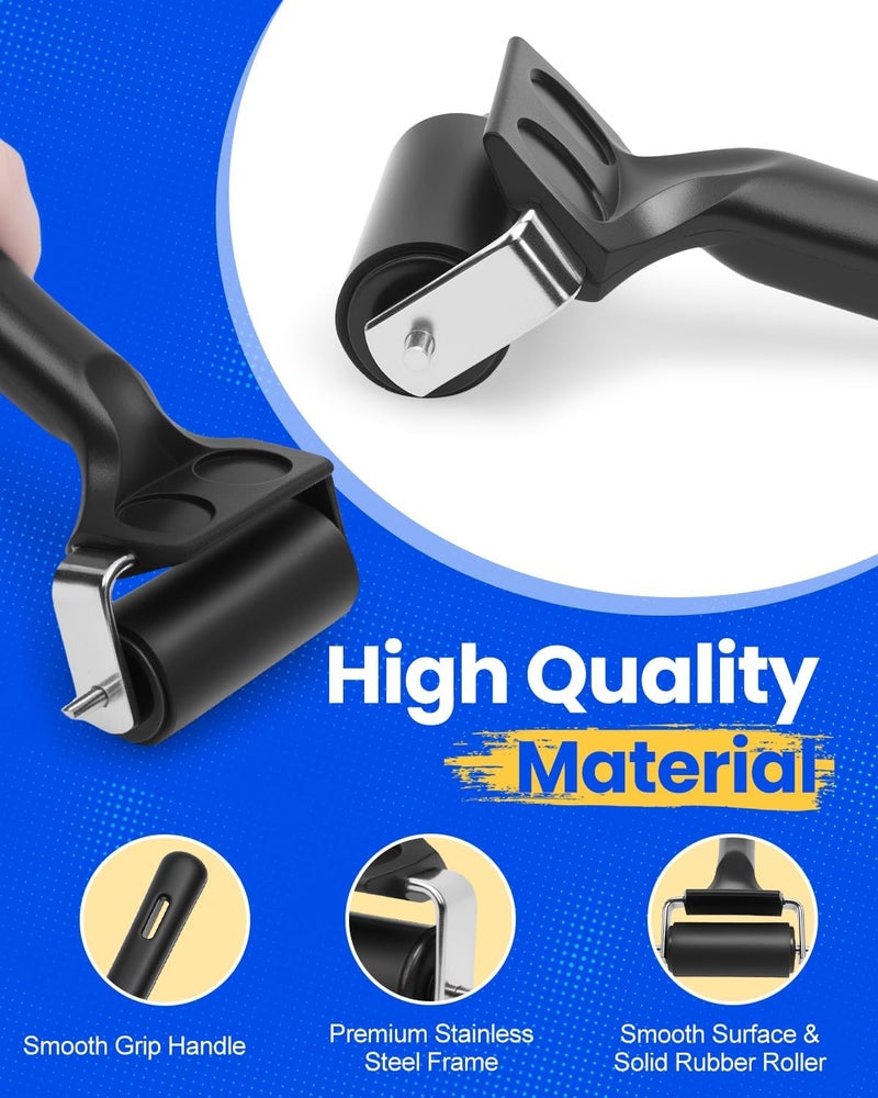 UCEC Rubber Brayer Roller for Printmaking – Durable Rubber Roller for Ink, Paint, Brayer Rollers for Crafting, Great for Gluing Application, Diamond Painting, Block Printing – 1 Pack (4 Inch) (Black) - Image 3