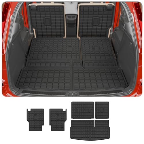 Thinzyou Cargo Mat Compatible with 2018-2024 Ford Expedition Lincoln Navigator (Not for MAX or L Models) 7 Seats Kick Mat TPE 2023 Expedition Accessories (2nd&3rd Row Backrest Mats+Trunk Mat) - Image 1