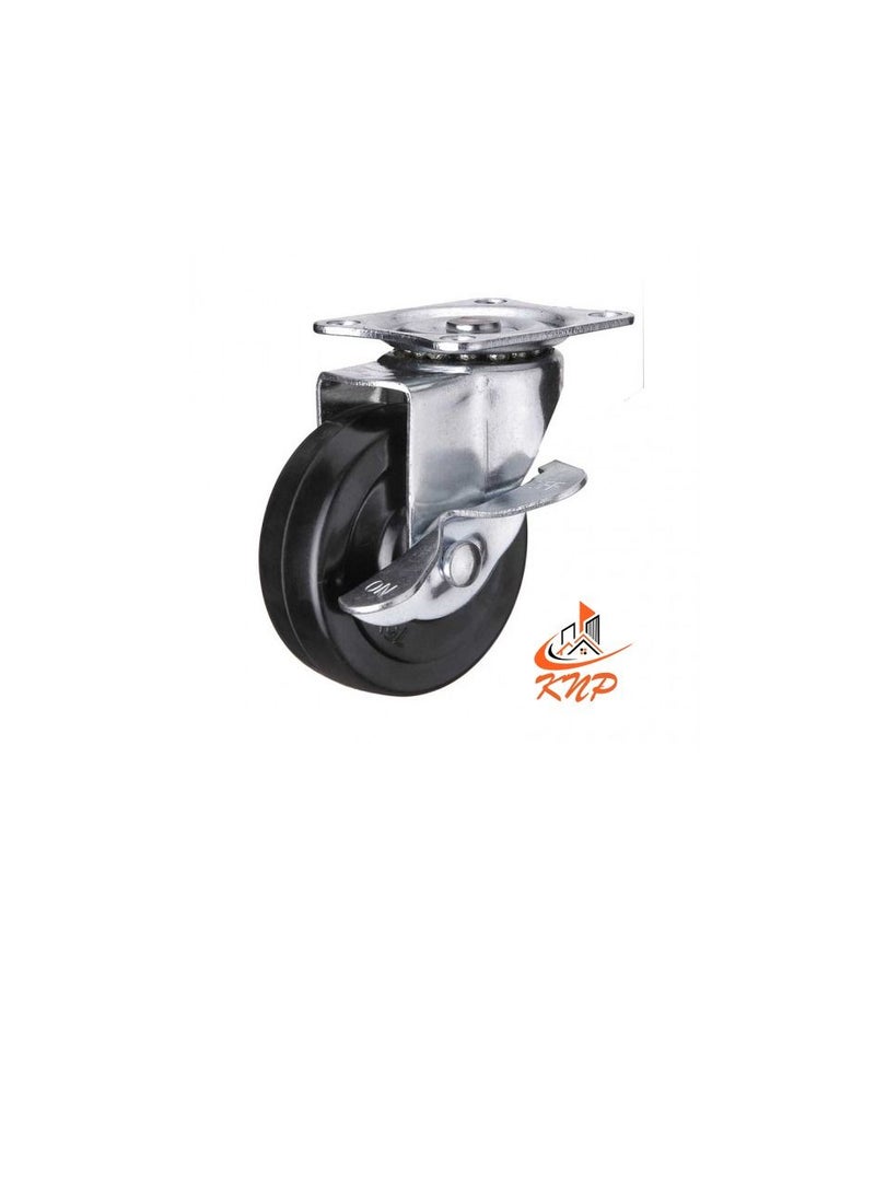 KNP Caster Wheel Rubber 2" With Break  - Image 3