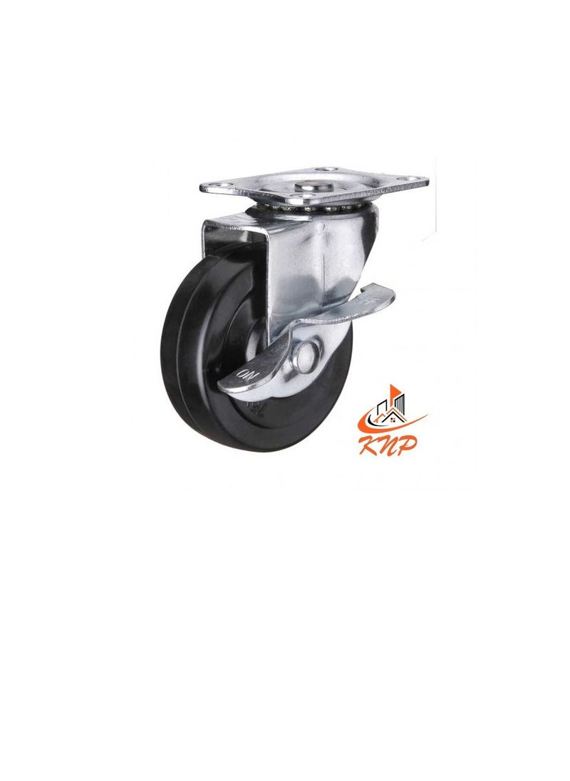 KNP Caster Wheel Rubber 2" With Break  - Image 2