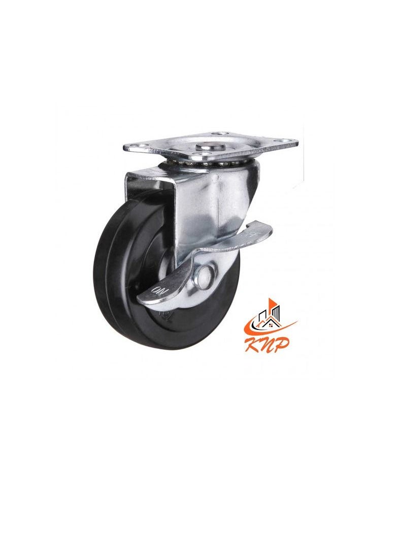 KNP Caster Wheel Rubber 2" With Break  - Image 1