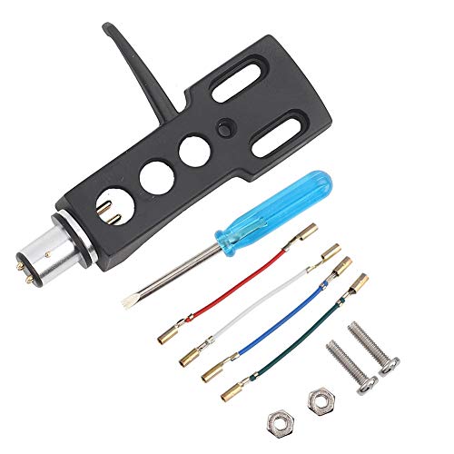 Sanpyl Turntable Headshell Mount, Universal Turntable Phono Headshell Mount Replacement with 4 Conductor Wires, Oxygen Copper Conductor Wires, Purer Richer Sound - Image 1