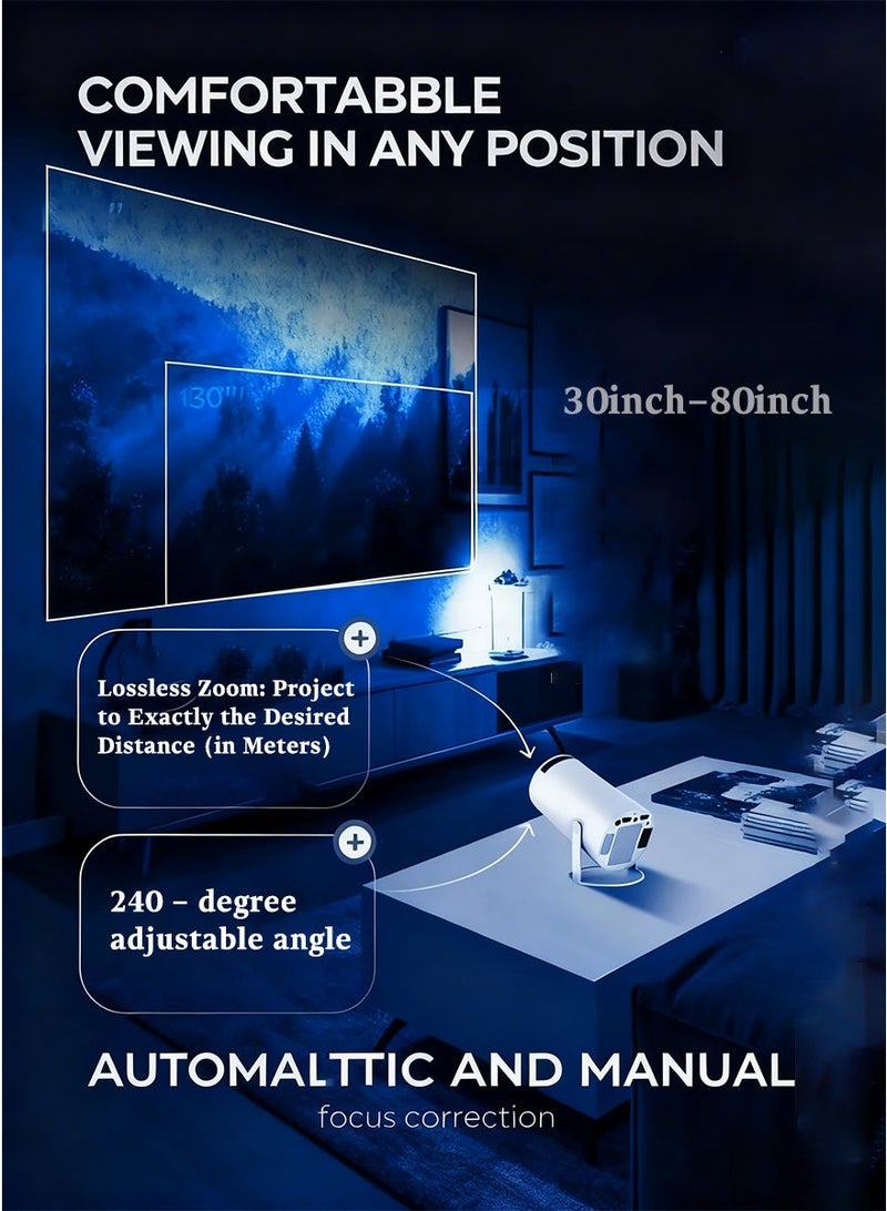 Portable Projector,Best 4K Full HD Android Smart Mini Portable Projector with WiFi & Bluetooth | Home Movie Phone Projector - Image 2