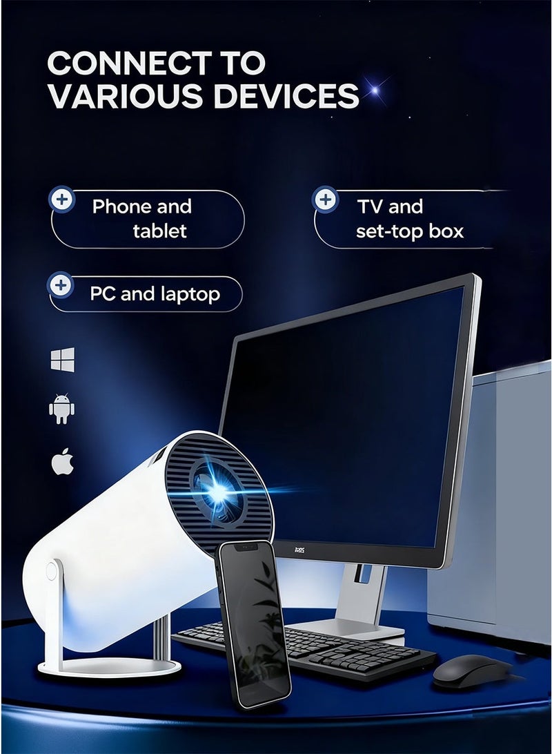 Portable Projector,Best 4K Full HD Android Smart Mini Portable Projector with WiFi & Bluetooth | Home Movie Phone Projector - Image 5