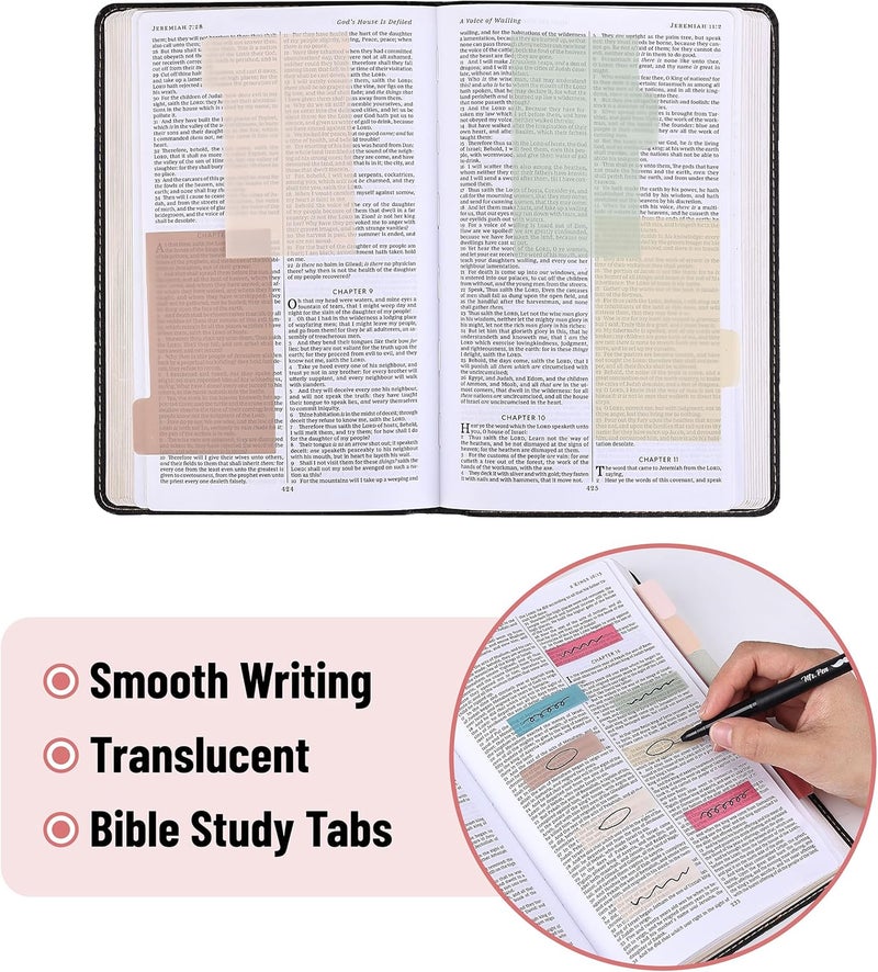 Mr. Pen - Sticky Note Set, 410 Pack, Vintage Colors, Transparent Sticky Notes Tabs, Translucent Sticky Note Dividers Tabs, Stocky Notes for Bible Journaling - Image 5