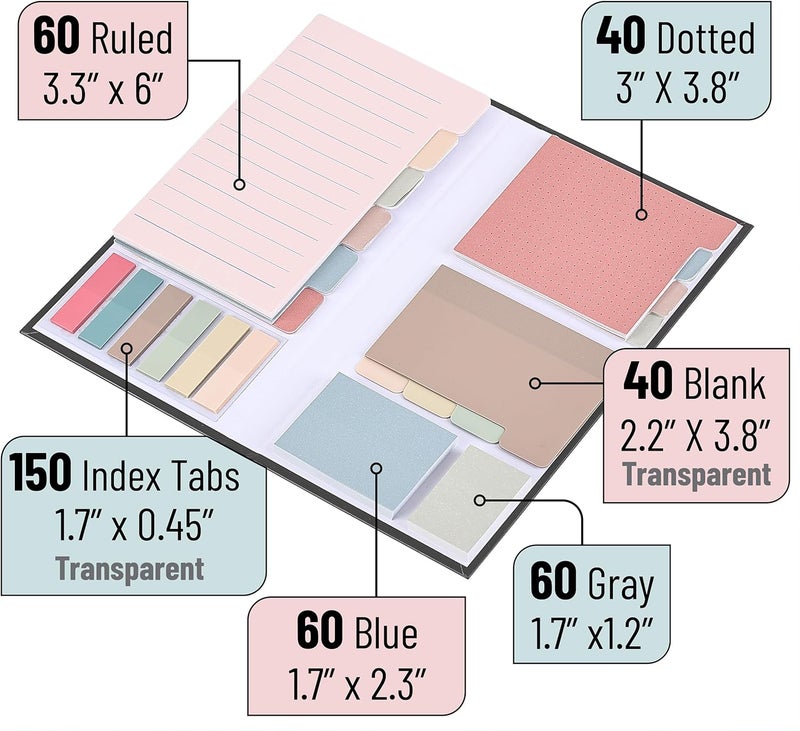 Mr. Pen - Sticky Note Set, 410 Pack, Vintage Colors, Transparent Sticky Notes Tabs, Translucent Sticky Note Dividers Tabs, Stocky Notes for Bible Journaling - Image 4