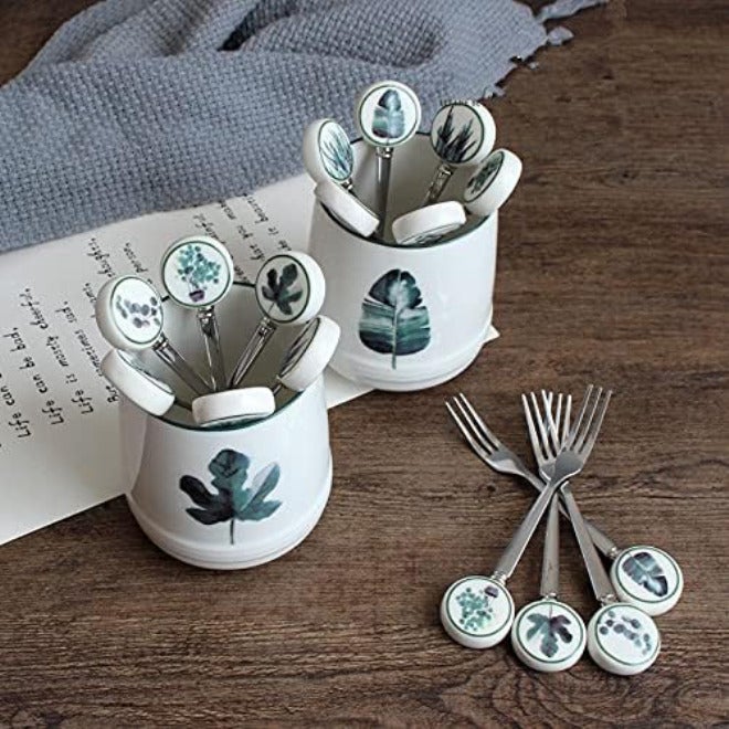 KeuLen Kitchen Sink Organiser,Cutlery Holder, Basket for Knives,6pcs/Set Fruit Forks Stainless Steel Fork Party Cake Salad Vegetable Forks Kitchen Tools Dinnerware Fork Sets - Image 3