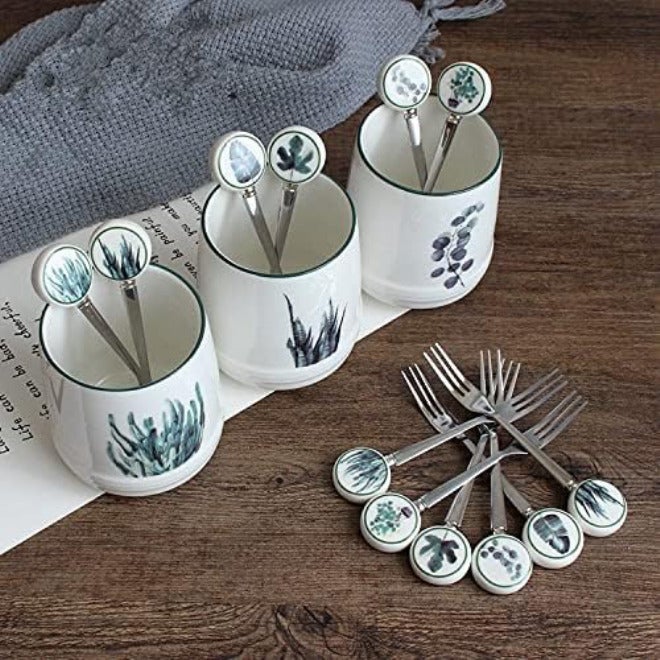 KeuLen Kitchen Sink Organiser,Cutlery Holder, Basket for Knives,6pcs/Set Fruit Forks Stainless Steel Fork Party Cake Salad Vegetable Forks Kitchen Tools Dinnerware Fork Sets - Image 5