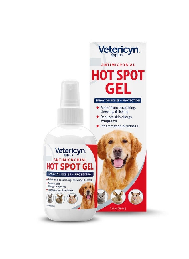 Vetericyn Plus Dog Hot Spot Gel | SprayOn Hot Spot Care For Dogs, Relieves Dog Itchy Skin And Allergy Symptoms, Helps With Skin Inflammation And Redness, Safe For All Animals. 3 Ounces  - Image 1