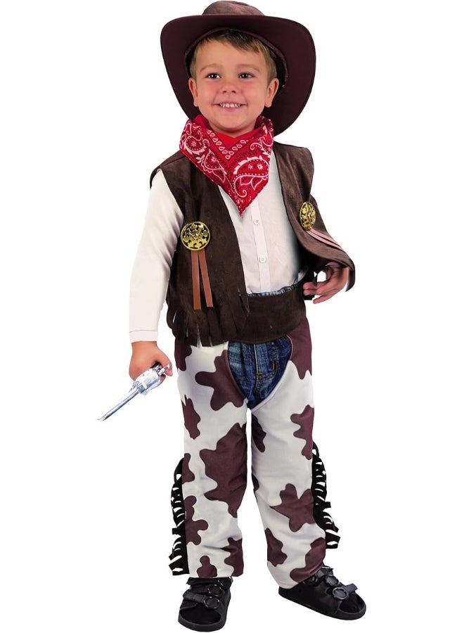 Ciao زي راعي البقر للأطفال من 4-6 سنوات | زي شريف غربي مع قبعة وسترة | زي راعي بقر للأطفال لعيد الهالوين، الكرنفال ولعب الأدوار - Image 3