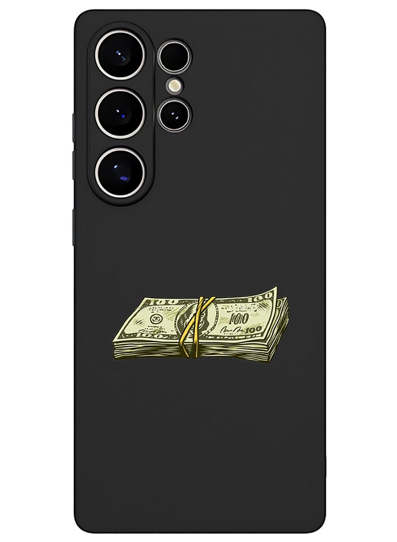 Theodor Protective Slim Fit Case Liquid Silicone Cover with Full Body Protection Anti-Scratch Shockproof Case For Samsung Galaxy S25 Ultra (Black) - Vintage Cash - Image 1