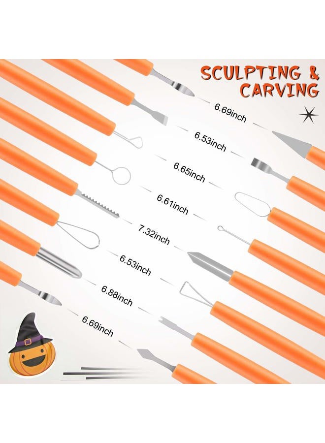 CHRYZTAL Pumpkin Carving Kit Tools Halloween, 13PCS Professional Heavy Duty Carving Set, Stainless Steel Double-side Sculpting Tool Carving Knife for Halloween Decoration Jack-O-Lanterns - Image 5