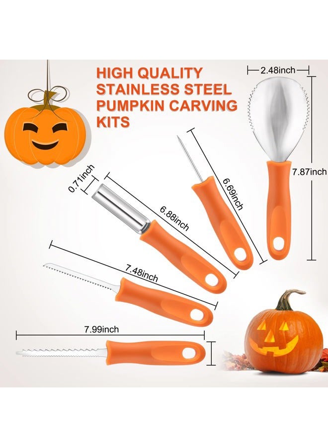 CHRYZTAL Pumpkin Carving Kit Tools Halloween, 13PCS Professional Heavy Duty Carving Set, Stainless Steel Double-side Sculpting Tool Carving Knife for Halloween Decoration Jack-O-Lanterns - Image 4