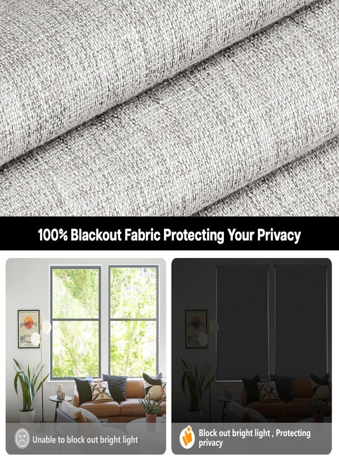 LazBlinds No Tools No Drill Cordless Roman Shades for Windows, Blackout Thermal Insulated UV Blocking Window Blinds, Room Darkening Fabric Blinds for Indoor Windows, 36'' W x 48'' H, Grey - Image 3