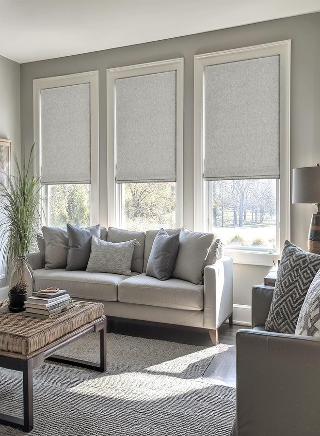 LazBlinds No Tools No Drill Cordless Roman Shades for Windows, Blackout Thermal Insulated UV Blocking Window Blinds, Room Darkening Fabric Blinds for Indoor Windows, 36'' W x 48'' H, Grey - Image 5