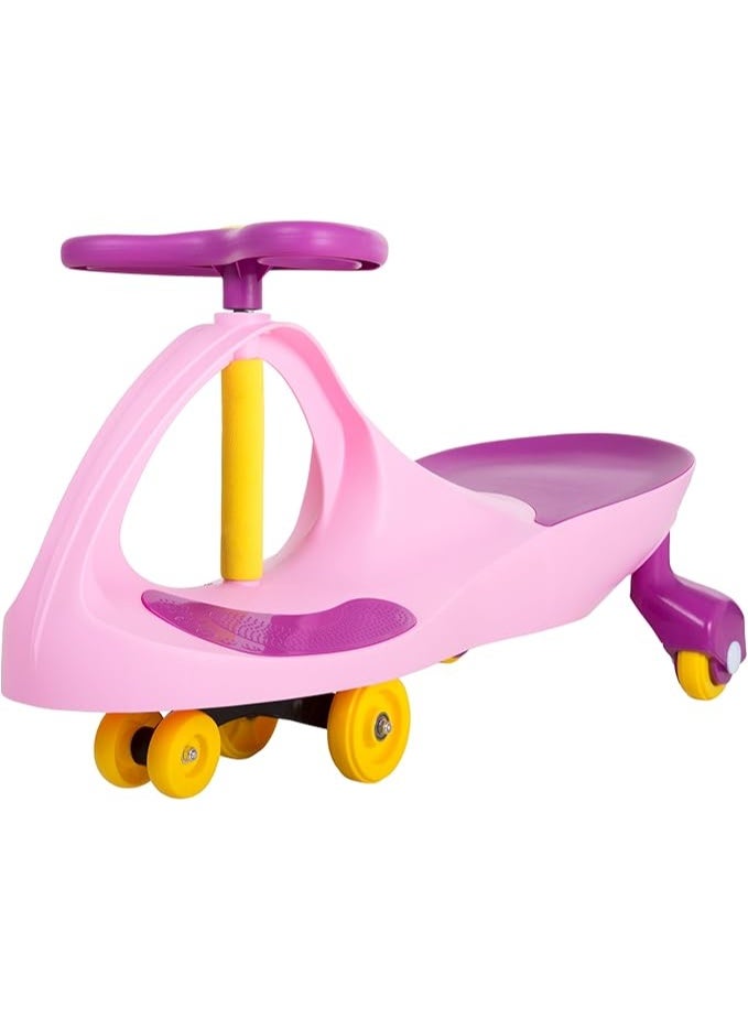 سيارة هزازة - لعبة ركوب للاطفال بعمر 3 سنوات فما فوق - العاب ركوب للاطفال بدون بطاريات او تروس او دواسات، فقط قم بلف وتذبذب وانطلق من هابي كيدو (وردي) - Image 1