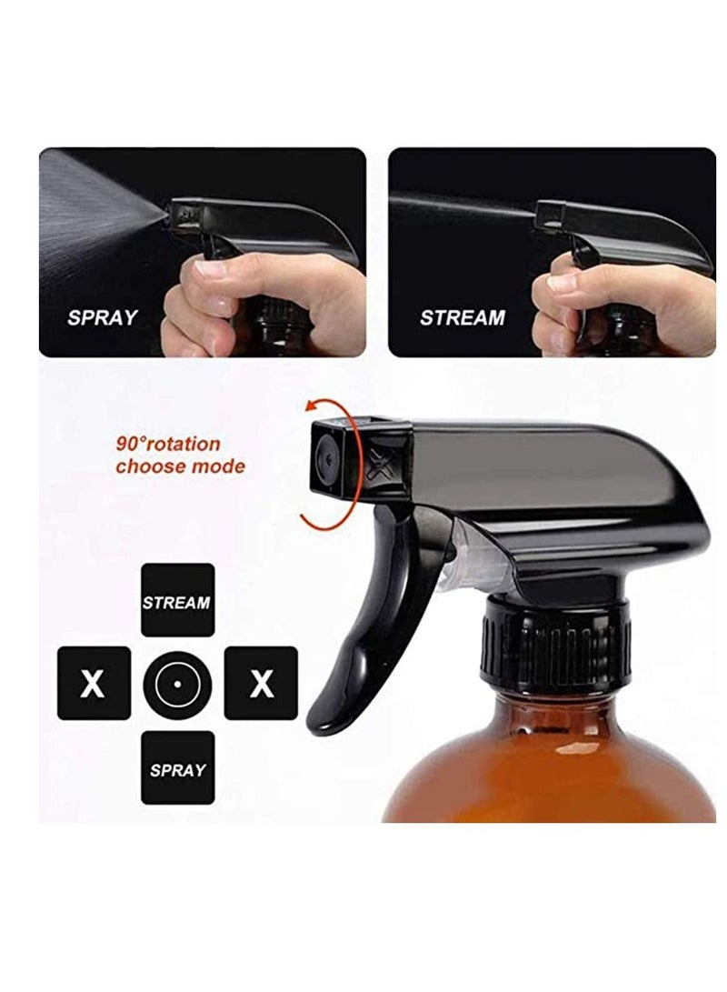 SYOSI Spray Bottles 500ML, Fine Mist Amber Sprayer Plant Mister Atomiser Refillable Container with Stream Modes Set for Essential Oils, Cleaning 2 Pack - Image 3