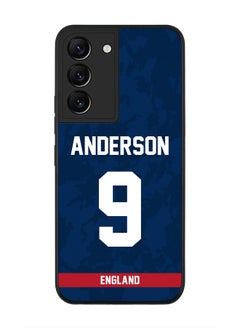 Rugged Black Edge Case for Samsung Galaxy S22+ 5G, Slim fit Soft Case Flexible thin Cover - Player Name - James Anderson, Jersey Number- 9