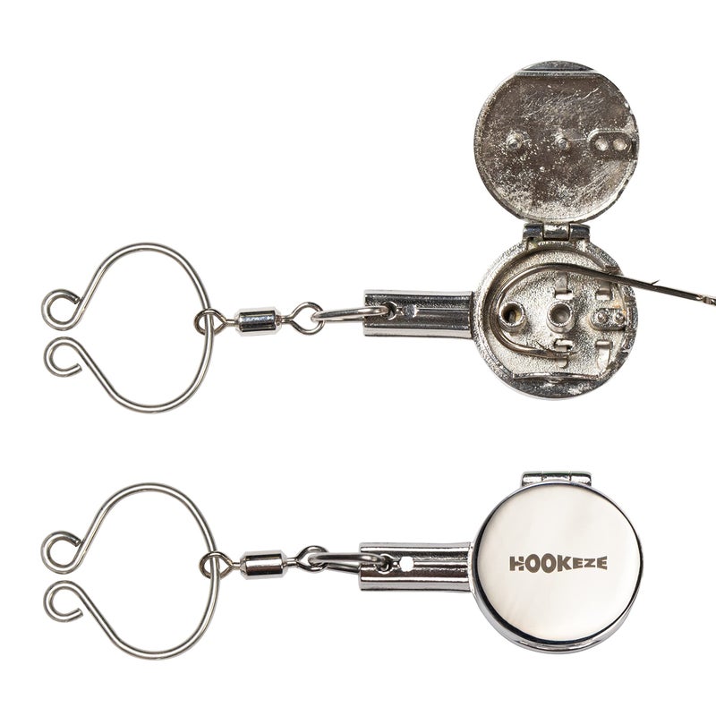HOOK-EZE Knot Tying Tool | Cover Hooks While Tying Strong Knots, Stocking Stuffers for Men, Great Fishing Accessories for Beginner Anglers (Metal) - Image 1
