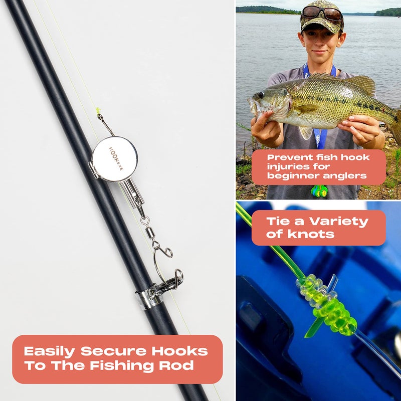 HOOK-EZE Knot Tying Tool | Cover Hooks While Tying Strong Knots, Stocking Stuffers for Men, Great Fishing Accessories for Beginner Anglers (Metal) - Image 4