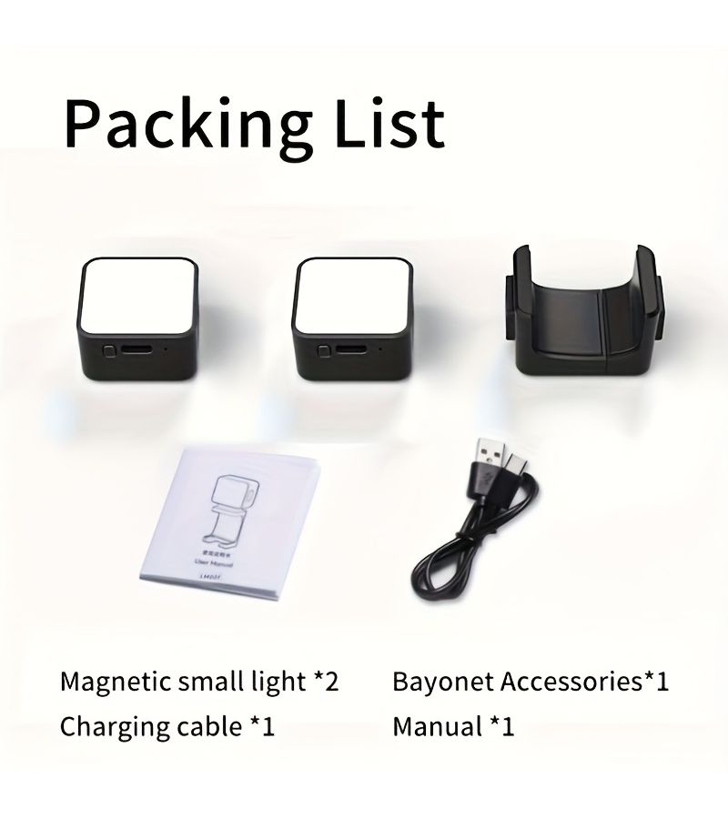 طقم الإضاءة المزدوجة لـ DJI Pocket 3/4 مع إضاءة تعبئة مغناطيسية قابلة لضبط السطوع ودرجة حرارة اللون (CCT) - Image 1