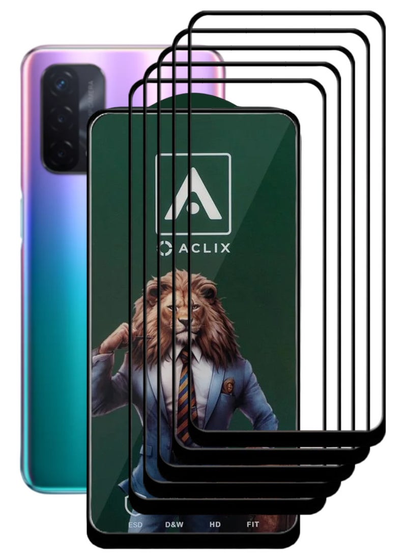 ACLIX 5 Pieces Antistatic ESD Dustproof Premium Quality High Definition Tempered Glass Screen Protector Designed For Oppo A93 5G - Image 1