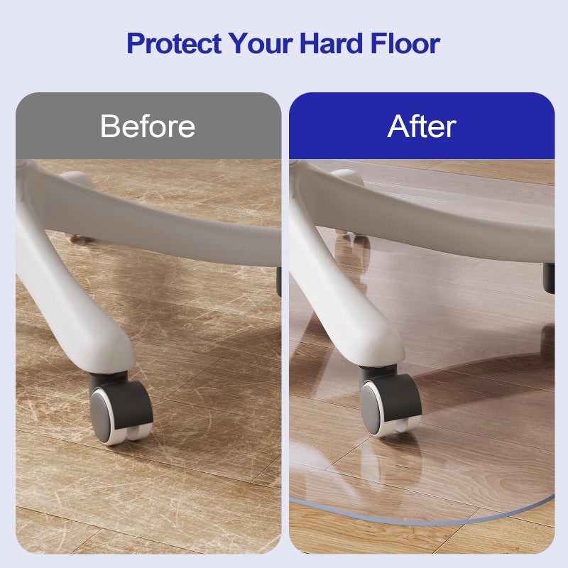 Delamu Office Chair Mat for Hardwood Floor, 30"Ã—48" Office Computer Desk Chair Mat, Clear PVC Heavy Duty Floor Protector Mats for Rolling Chairs (Only for Hard Floor) - Image 4