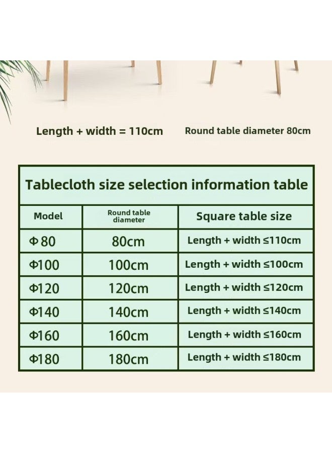 Disposable Tablecloth Wash-Free Oil-Proof Waterproof Round Table Red Band Elastomy For Year Wedding High-Grade Thickened Tablecloth-Color:Transparent Pack Of Ten-Specifications:1.0m Round Table Available  - Image 1