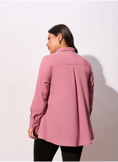 SASSAFRAS Plus Solid Tie-Up Neck Top with Long Sleeve by Styli  - Image 5