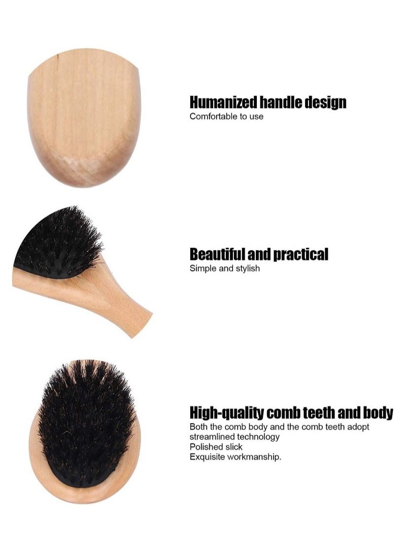 فرشاة شعر خشبية بشعيرات سوداء-فرشاة شعر عملية بمقبض خشبي طبيعي مريح لليد، تمنحك تجربة تصفيف ناعمة ولطيفة على فروة الرأس - Image 5