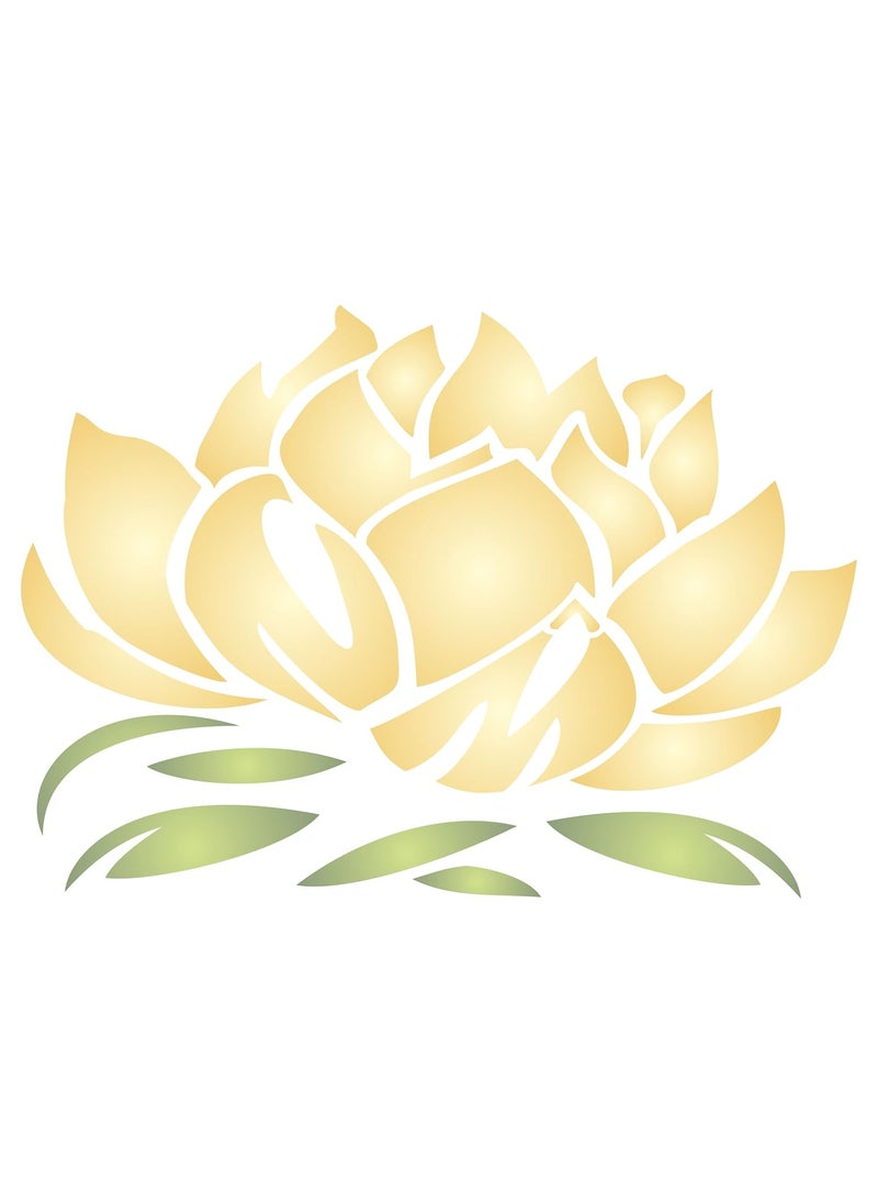 Usnyabni Lotus Blossom Stencil - (Size 4?w x 2.75?h) Reusable Wall Stencils for Painting Lotus Flower Stencil Ideas - Use on Walls, Floors, Fabrics, Glass, Wood, Terracotta, and More?  - Image 1