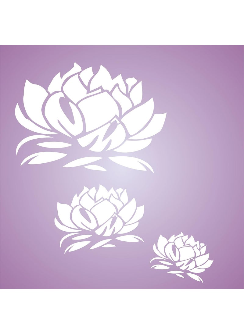 Usnyabni Lotus Blossom Stencil - (Size 4?w x 2.75?h) Reusable Wall Stencils for Painting Lotus Flower Stencil Ideas - Use on Walls, Floors, Fabrics, Glass, Wood, Terracotta, and More?  - Image 3