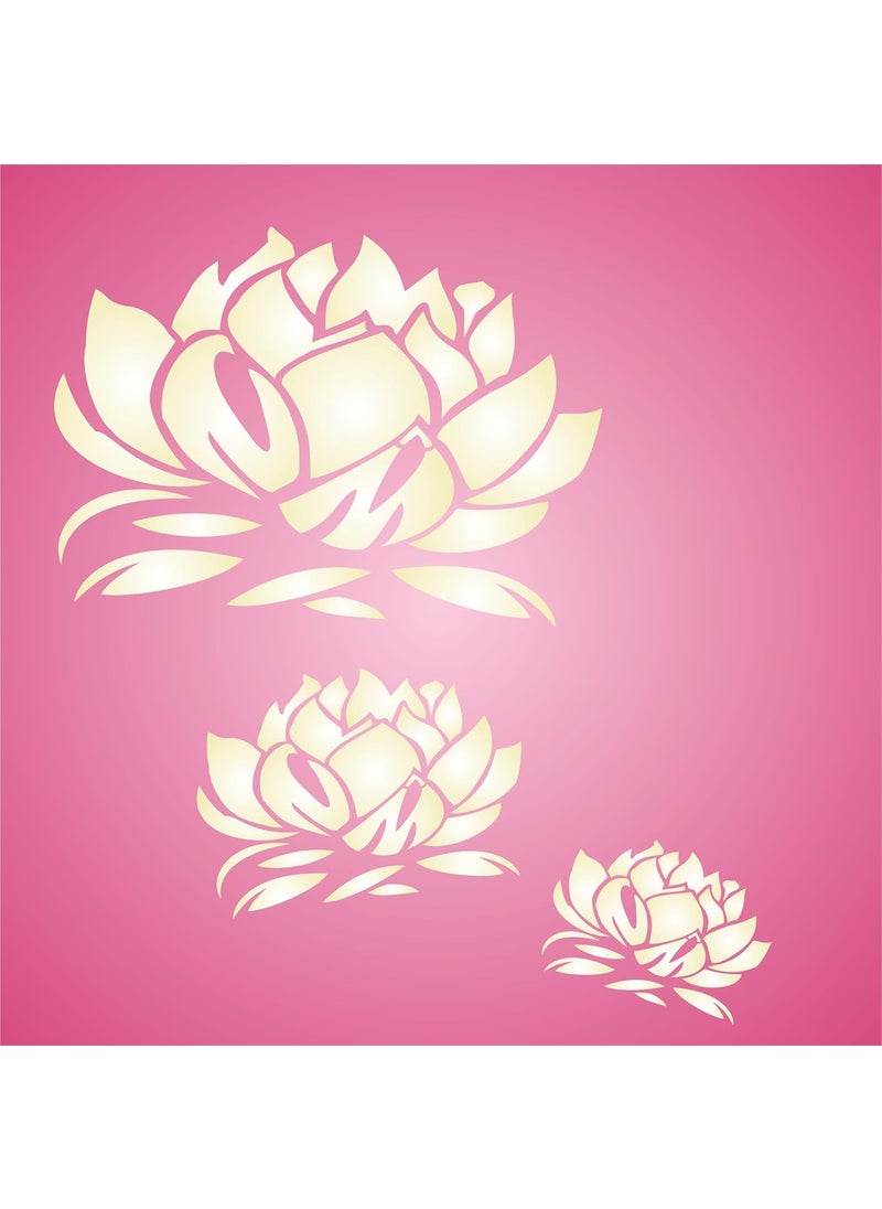 Usnyabni Lotus Blossom Stencil - (Size 4?w x 2.75?h) Reusable Wall Stencils for Painting Lotus Flower Stencil Ideas - Use on Walls, Floors, Fabrics, Glass, Wood, Terracotta, and More?  - Image 5