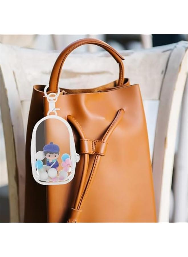 Arabest 1 Set Clear Figure Display Bag Doll Display Case with Keychain Clear Hanging Doll Bag Pouch for Collectibles Transparent Doll Storage Organizer Dustproof Display Bag for Figures  - Image 3