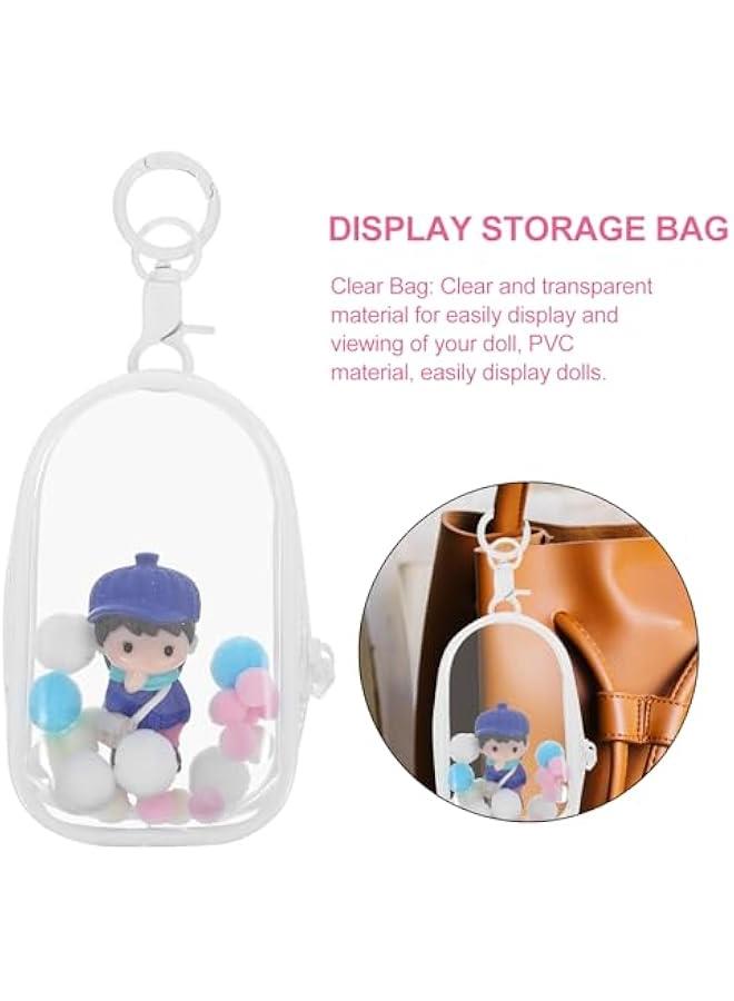 Arabest 1 Set Clear Figure Display Bag Doll Display Case with Keychain Clear Hanging Doll Bag Pouch for Collectibles Transparent Doll Storage Organizer Dustproof Display Bag for Figures  - Image 4