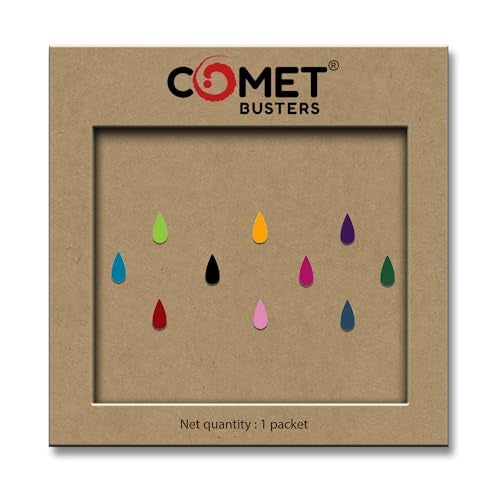 Comet Busters Tear Drop Shaped Velvet Multicolor Bindi (10 mm) (BIN999) - Image 5