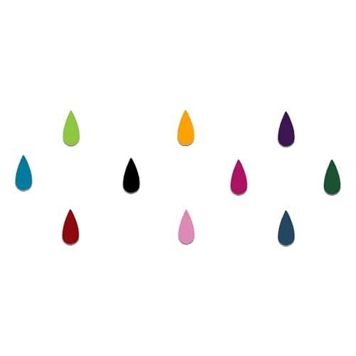 Comet Busters Tear Drop Shaped Velvet Multicolor Bindi (10 mm) (BIN999) - Image 1