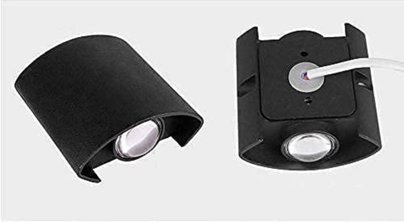 SEER 4 Watts Pack of 1 2 Ray Oval UpDown Outdoor Aluminium LED Outdoor Waterproof IP65 Exterior Wall Step Light Fixture Waterproof Lamp Warm White Black Body - Image 2