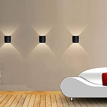 SEER 4 Watts Pack of 1 2 Ray Oval UpDown Outdoor Aluminium LED Outdoor Waterproof IP65 Exterior Wall Step Light Fixture Waterproof Lamp Warm White Black Body - Image 5