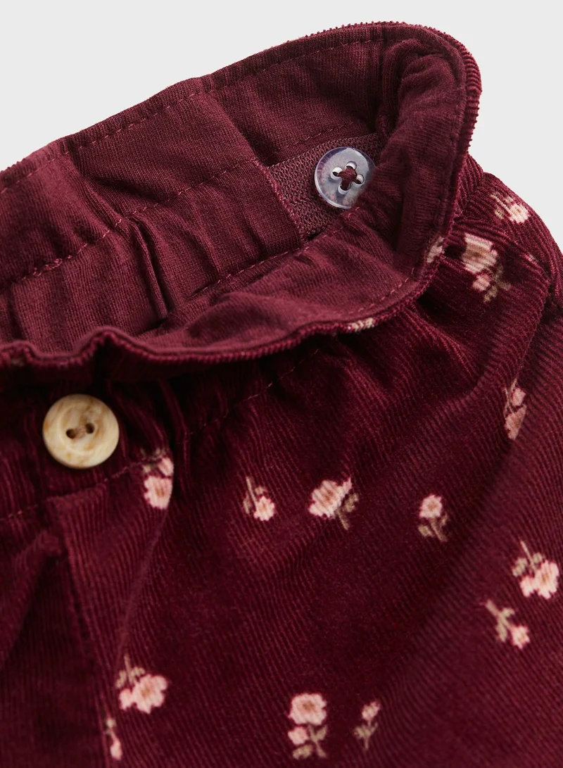 H&M Kids Floral Print Corduroy Trousers
