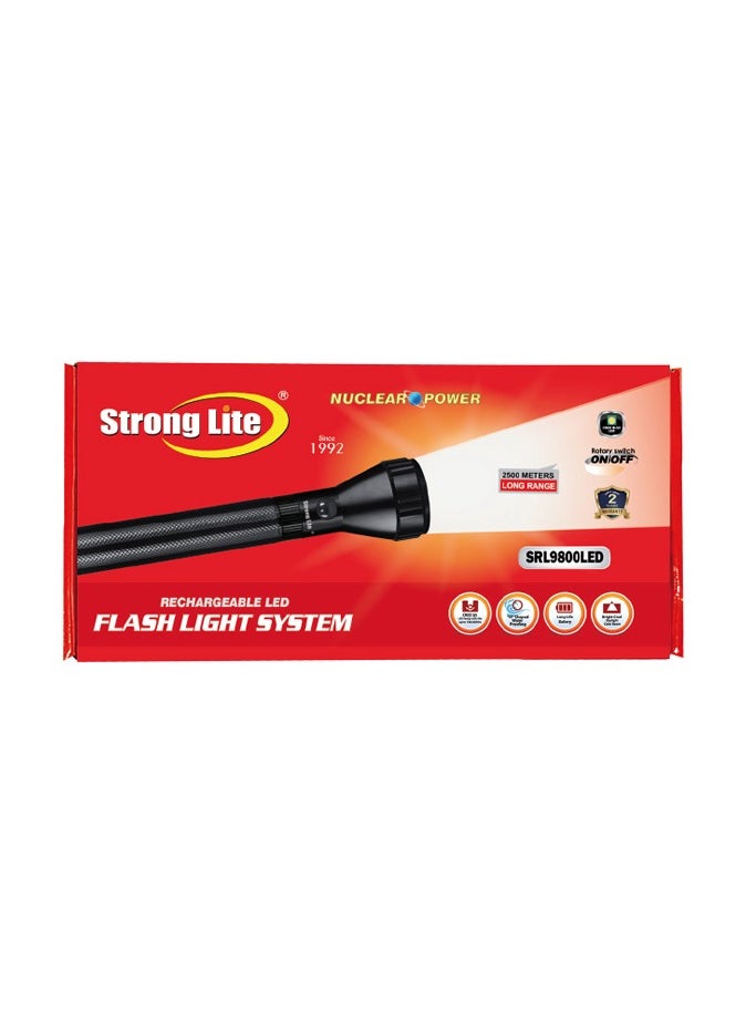 Strong Lite High quality 260mm gold/black rechargeable LED flashlight for home, camping and industrial purposes  - Image 1
