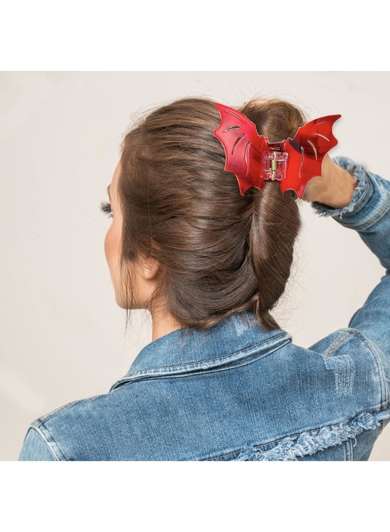 SOLARAE Bat Hair Claw Clips, Cartoon Hair Clips, Funny Hair Pins for Girls, Hair Accessories Cosplay Costume, Black Red - Image 5