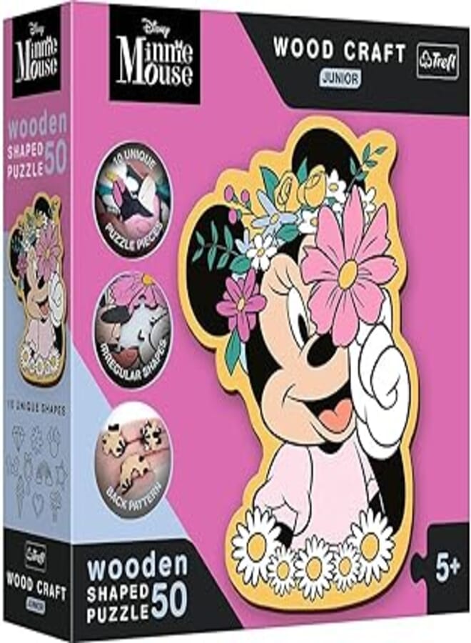 Trefl Puzzles - "50 Wood Craft Junior" - In Minnie's world/Disney Minnie FSC Mix 70% 20200